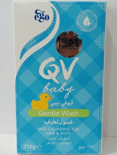 كيو في (QV) غسول لطيف للأطفال، منظف لطيف للبشرة مع الحفاظ على الرطوبة - 250 مل