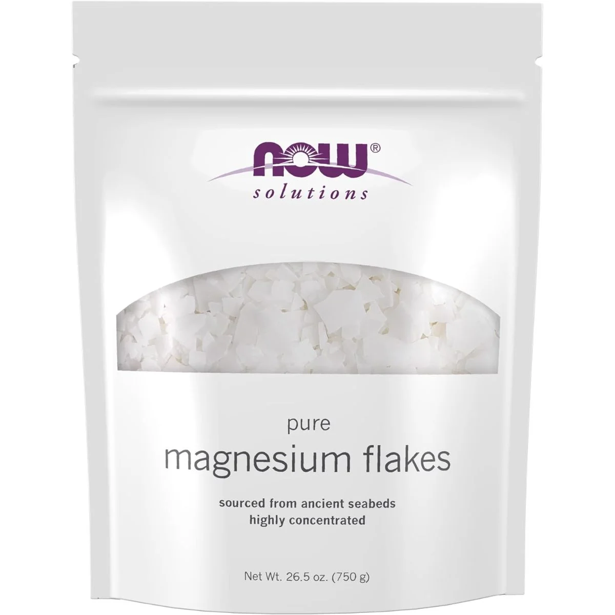 now Now Magnesium Flakes Bath Salts for Relaxation 750 g weight: 750g